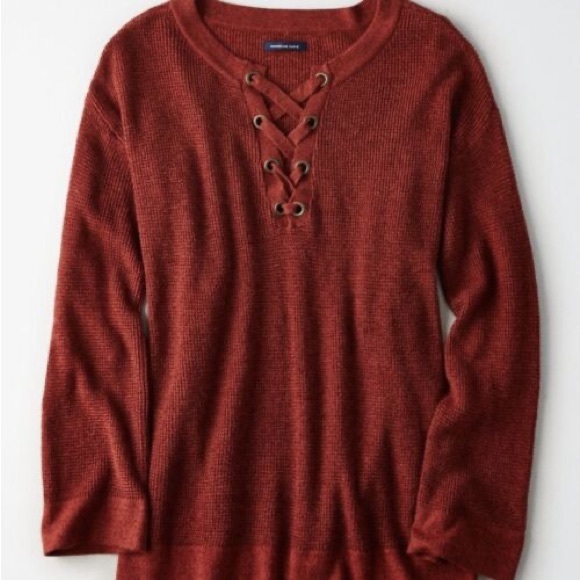 American Eagle Jegging Fit Lace Up Sweater - Picture 2 of 8
